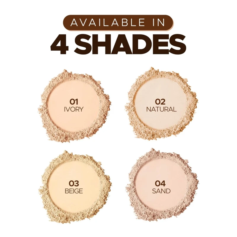 Hilary Rhoda Compact Powder | Ivory | 2-in-1 Pressed Powder with Mirror & Puff | Shimmery & HD Matte Finish With Long Lasting Coverage| Oil Control | (My Ivory - Shade 01)-18g - Thumbnail 6